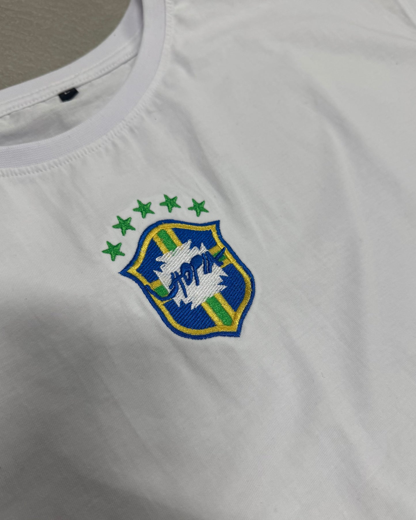 Brazil White Cropped Tee