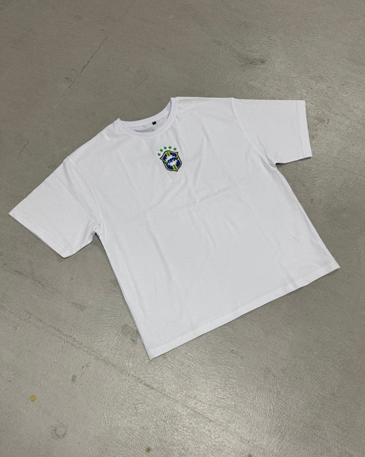 Brazil White Cropped Tee